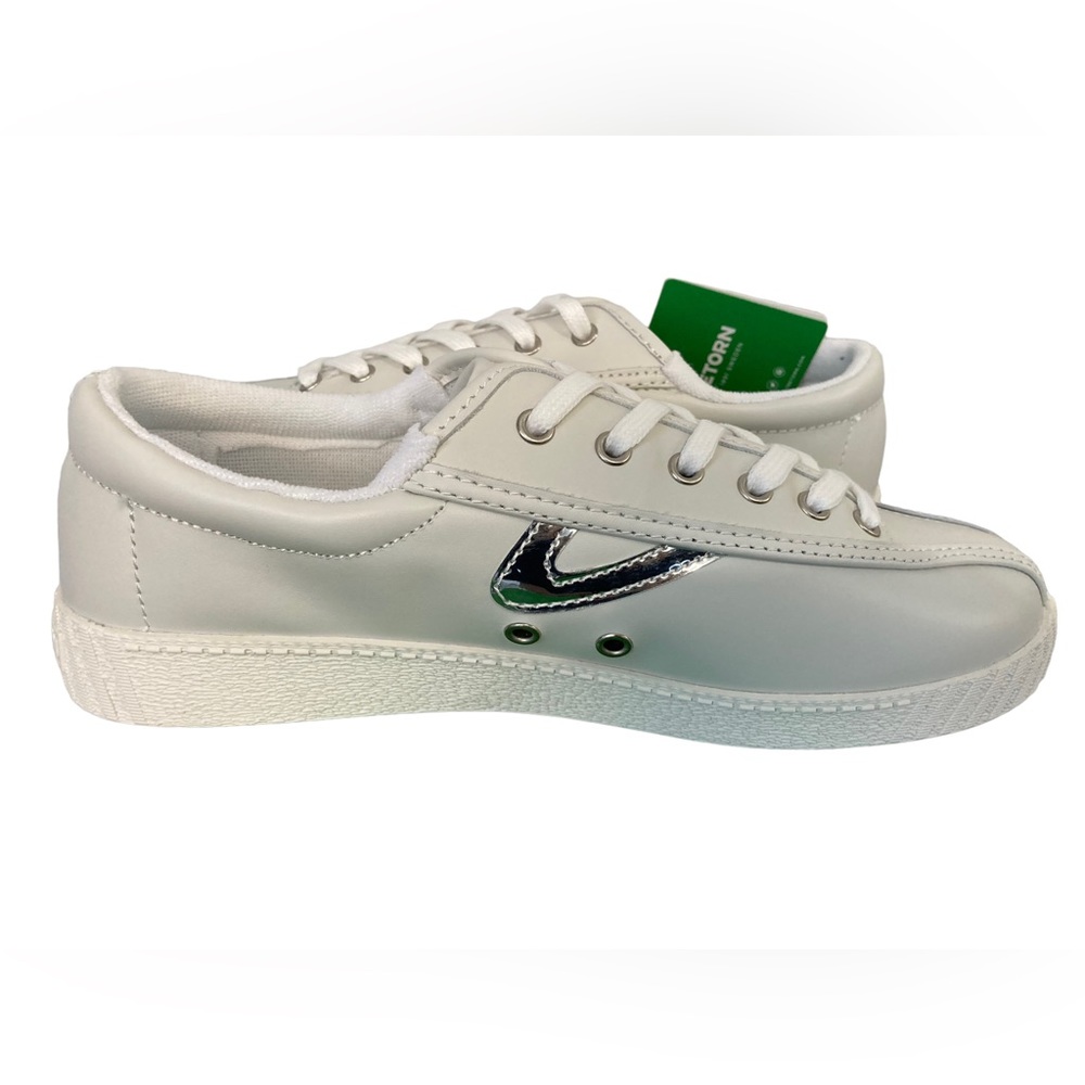 Tretorn White Sneakers with Silver Detail